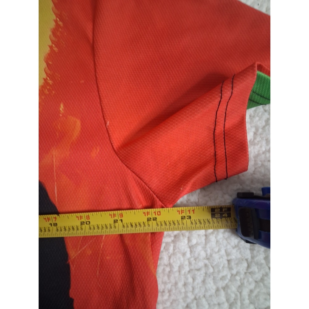 Bob Marley Rasta Graphic T-Shirt Mens Large Green Yellow Red AOP Colorblock Tee - Picture 6 of 7